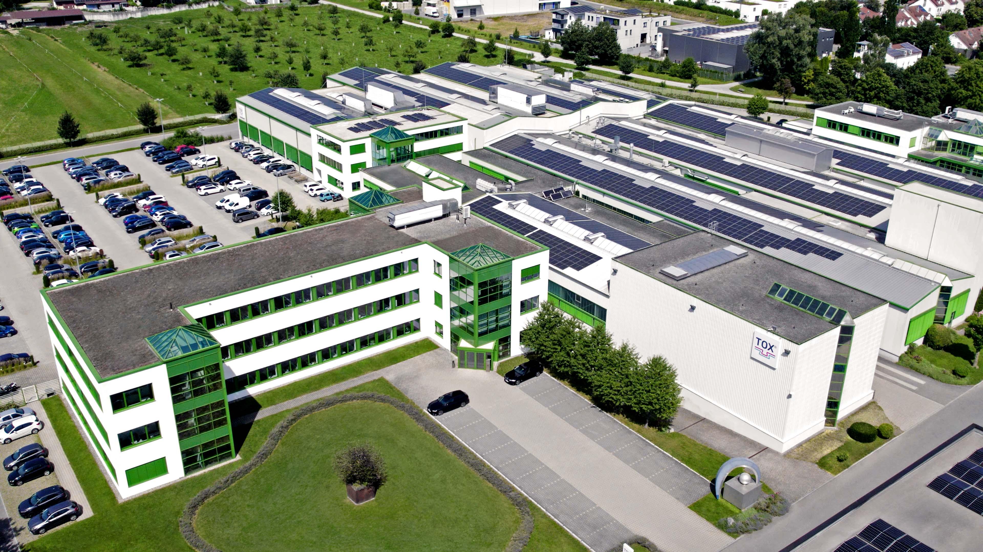 TOX headquarters in Weingarten, Germany from the aerial view